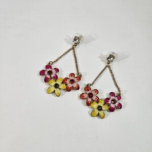 Betsey Johnson vintage flower dangle earrings